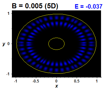 Wave function B=0.005,E(27)=-0.03655 (bze 5D)
