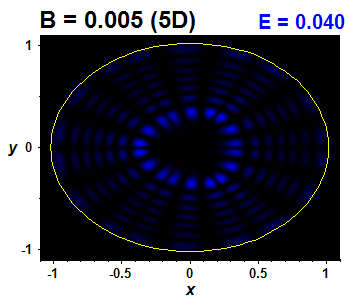 Wave function B=0.005,E(42)=0.03955 (bze 5D)