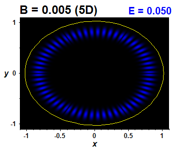 Wave function B=0.005,E(45)=0.05001 (bze 5D)